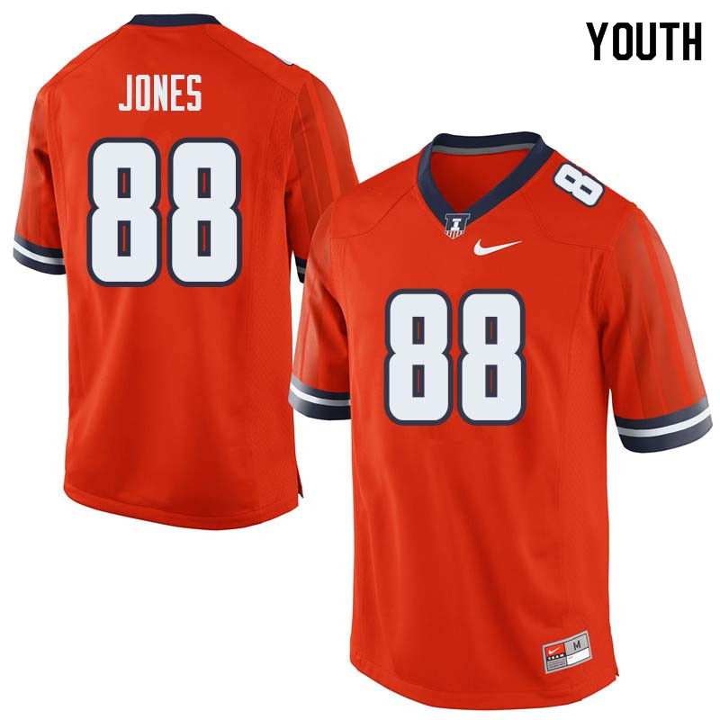 Youth #88 Brandon Jones Illinois Fighting Illini College Football Jerseys Sale-Orange